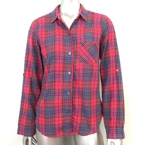 VICTORIA’S SECRET Red Plaid Flannel Pajama Top